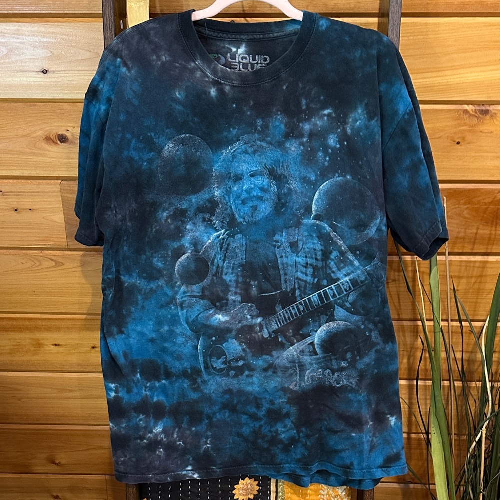 Liquid Blue Grateful Dead’s Jerry Garcia Tie-Dye Guitarist Graphic Tee